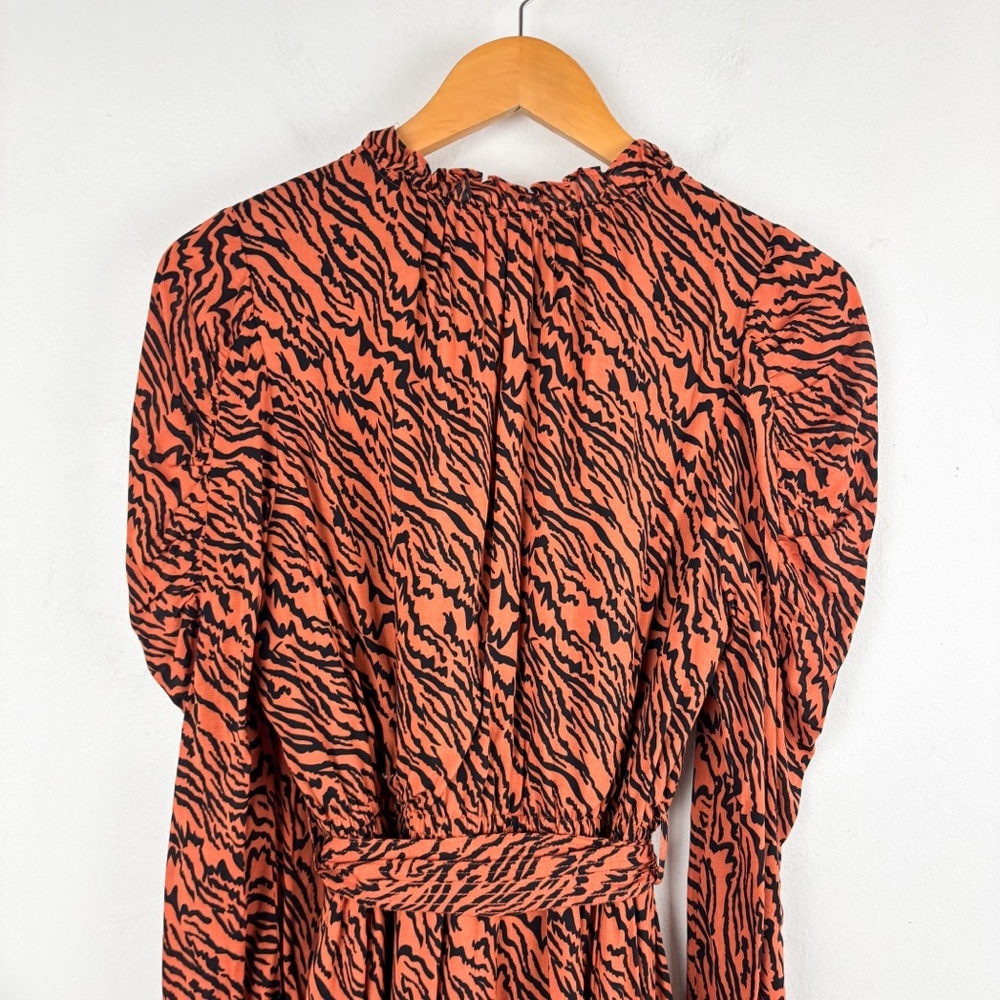 Anna Cate Elizabeth Tiger Print Long Sleeve Mini Dress Sz XS - Picture 6 of 13
